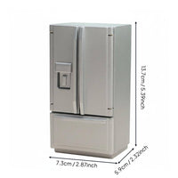 Dollhouse Kitchen Fridge Opening Doors 1:12 Scale Refrigerator Pull-out Drawer Miniature Refrigerator for Collectors