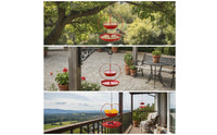 Heart-Shaped Hanging Bird Feeder with Chain Iron Bird Feeder with Two Bowls Two-partBowl Decorative for Gardeners, Garden, Backyard, Patio