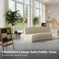 Modern design Curved Sectional Sofa Piece Creative Shape Public Seating high-resilience Foam configurable Couch No Assembly Required for Parents, Visitors, Business Clients, Kindergarten, Waiting Room, Reception Area, Office