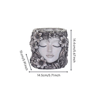 Artistic Design Divine Head Planter Pot Vintage Finish Face Flower Pot Artisanal Look Head Planter for Gardeners, Desktop, Garden, Patio, Windowsill