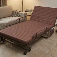 Foldable Lounge Bed Adjustable Backrest Reclining Lounge Bed Caster Wheels Outdoor Furniture