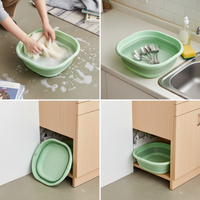 Foldable Portable Plastic Basin for Travel, Foot Soaking, Laundry, and Home Use