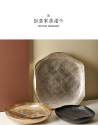 Modern Minimalist Irregular Metal Tray and Bowl Set