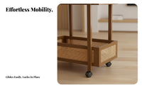 Foldable 2-Tier Rolling Cart Multi-Purpose Foldable Rolling Shelf Space-Saving Utility Trolley for Homeowners, Students, Living Room, Bedroom, Kitchen