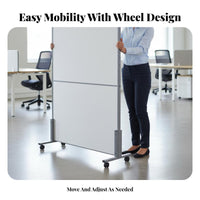 Movable Rolling Panel Divider Light-light-blockinging Folding Panel Divider on casters Nontransparent divider Screen Freestanding for Facility Managers, Business Owners, Warehouse, accessibleplanconcept areas, Conference Room, Studio Apartment