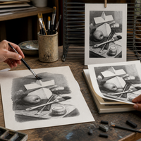 Professional Sketch Paper 180g for Artists, 4K/8K Watercolor and Gouache Pulp Paper