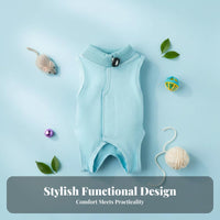 Abdominal Wound Protection Post Surgery Cat Onesie E-Collar Substitute Post-Surgery Cat Onesie Breathable for Weaning Period, Indoors, Home