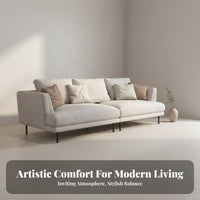 Easy to Clean Three-Seater Straight Sofa Nordic aesthetic3Seater Sofa Stain-Resistant Couch Minimalist Design for Apartment Dwellers, Families, Homeowners, Small areas, Lounge Area, Den, Home