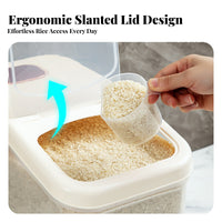 Rice Storage Container Dampness-Resistant Flour Storage Box Large Capacity Airtight Grain Bin for Kitchen Countertop