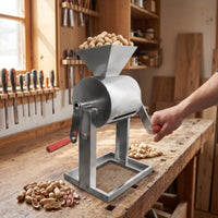 Hand-Cranked Peanut Sheller Stainless Steel Manual Peanut Shelling Machine Heavy Duty Hand-Powered Nut Sheller for Hobby Farmers, Home Gardeners, Farm