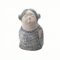 Girl Figurine Stylized Ceramic Figurine Hand-Painted Tabletop Sculpture for Interior Decorators, Art Collectors, Shelf, Living Room, Entryway