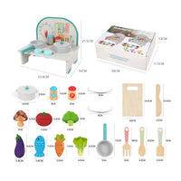 Wooden Culinary Playset Set Educational Pretend Cooking Playset Birthday Gift Toy Stovetop for Kids, Preschoolers