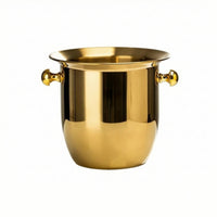 Ice Bucket Gold Ice Container Bucket with Handles Stainless Steel Beverage Chiller for Restaurant