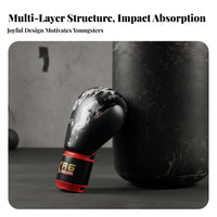 2 Pieces Wrist Protection Kids Boxing Gloves Thick Foam Padding Childrens Sparring Gear Shock Absorbing children's Training Mitts Long-Lasting Construction for Adults, Teenagers, Beginners, Kickboxing, Gym, Home Workout