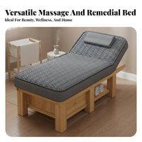 Solid Wood Massage Bed Heavy Duty Wooden Beauty Bed Wide Surface Rehabilitative Care Treatment Table for Estheticians, Physiotherapists