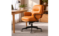 High Back Office Chair Caster Wheels Swivel Task Chair Glossy Finish