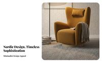 Upholstered rotating Armchair Nordic Design Lounge Chair Highspinerest Support Living Room Furniture for Adults, Readers, Bedroom, perusing corner, Home Office