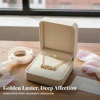 MOM Letter Necklace Sparkling Cubic Zirconia Gold Plated MOM Necklace Set