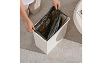 Trash Can with Press Push-down Lid Minimalist Trash Bin with Press Lid Rectangular Waste Bin for Bedroom