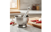 Long-Lasting Stainless Steel Mortar Pestle Rust Resistant Mortar and Pestle Set Rustproof Garlic Grinder Set Heavy Duty for Cooking