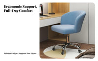 Adjustable Height Upholstered Low-Back Swivel Chair Ergonomic Backrest Seating Furniture Wide Stable Base Task Seat Easy to Clean for Students, Home Office Workers, Bedroom, Study Room, Studio, Medical Office