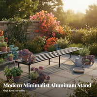 Floor-Standing 3-Tier Rolling Flower Rack Mobile Design 3-Tier Rolling Plant Stand Weather-Resistant Tiered Shelf Space-Saving for Gardeners, Apartment Dwellers, Home Decorators, Balcony, Patio, Outdoor, Living Room