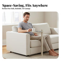 Minimalist Design Adjustable C-Table Space-Saving Adjustable C-Shaped Stand Multi-Functional Household Furniture Easy to Assemble for Apartment Dwellers, Homeowners, Home Office Workers, Living Room, Beside Sofa, Bedroom, Small Spaces
