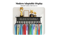 Sturdy Metal Construction Wall Mounted Medal Hanger Showcase Achievements Long-Distance Race Medal Display Easy Mounting for Home Gym