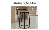 Solid Wood Seat Backless Round Top Stool Simple Modern Design Backless Round Stool Industrial Design Bar Chair Footrest Included for Homeowners, Business Owners, Interior Designers, Retail Shop, Cafe, Kitchen Island, Restaurant