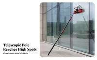 Photovoltaic Panel Cleaning Kit Aluminum Alloy Telescopic Water Fed Brush Adjustable Angle Head Long Handle Water Stream Brush for High Glass Panes