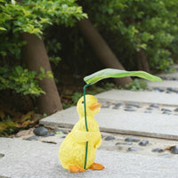 Duck Statue with Umbrella Whimsical Duck with Umbrella Outdoor for Bonsai
