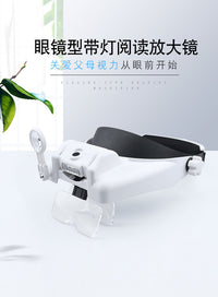 头戴3LED灯照明放大镜  电子维修雕刻 阅读 纹身纹眉82000M