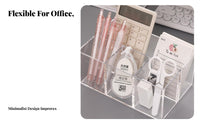 Acrylic Pen Holder Versatile Transparent Pencil Holder Clear Stationery Box for Students, Vanity, Dresser, Lavatory