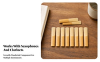 10 Pieces Rounded Tip Saxophone Cane Reed Piece Tapered Design Natural Cane Reed Piece Smooth Surface Woodwind Accessory Light Wood Color