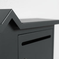 Wall Mount Letterbox Creative Design M-Shaped Roof Post Box Locking Security Mailbox Anti-Security Key Lock Mail Box Drainage