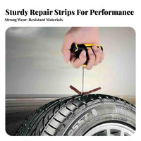 Portable Tire Plug Tool Kit Universal Tire Plug and Repair Kit Easy to Use Puncture Repair Set Long-Lasting for Motorcyclists, Away from Paved Surfaces-Highway Enthusiasts, Roadside Emergency, Travel, Garage, Workshop