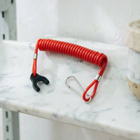 Flameout Lanyard Coiled Power-Interrupt Cord Spring-Style Boat Engine Kill Switch Cord for Boaters, Boating
