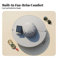 Protection Solar Powered Fan Hat Breathable USB Charging Fan Cap Lightweight for Fishermen, Gardeners, Hiking, Camping, Gardening