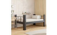 Foundation Bed with Boards No Box Spring Needed Metal Bed Frame Sturdy Steel Furniture for Students, Adults, Bedroom, Dorm Room, Apartment