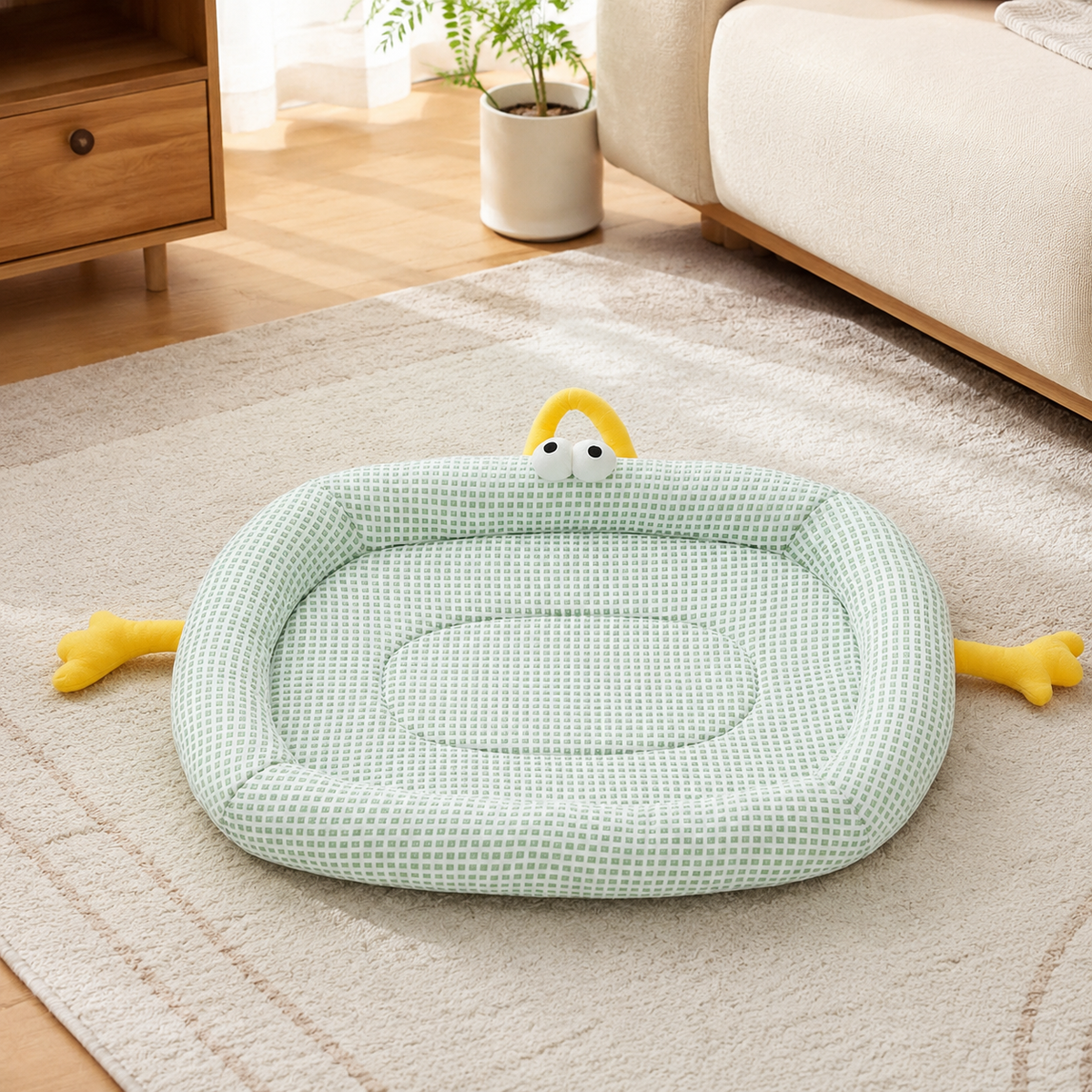 Viscoelastic Foam Dog Bed, Washable Orthopedic Pet Bed for Small & Large Dogs, All Seasons High Breathability Foam Dog Bed