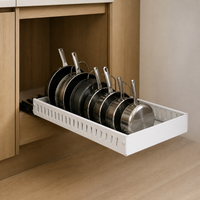 Pull-Out Pot and Pan Organizer Rack for Kitchen Cabinet or Countertop