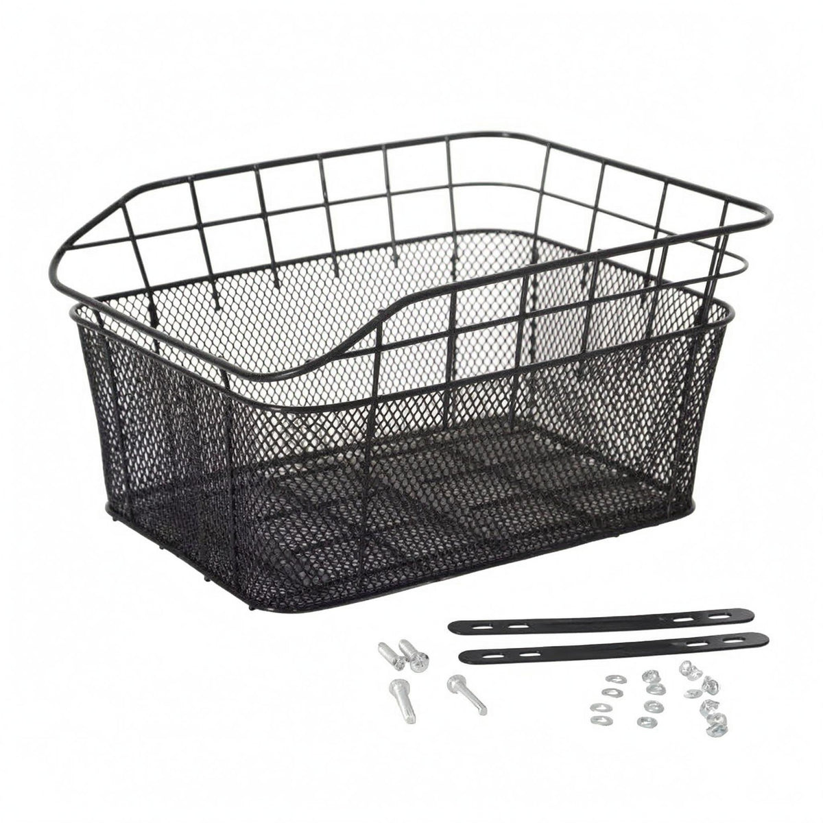 Mounting Brackets Rear Bike Basket Metal Large Rear Bike Basket Black Open-Top