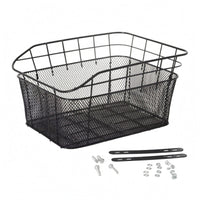 Mounting Brackets Rear Bike Basket Metal Large Rear Bike Basket Black Open-Top