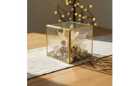 Geometric Glass Terrarium Centerpiece Decoration Glass Geometric Terrarium Brass Frame Display Box Nordic Aesthetic