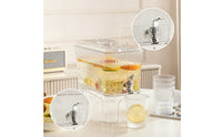 Clear Beverage Dispenser with Stand Transparent Drink Dispenser with Tap Rectangular Container Cold-Use for Parties, Kitchen