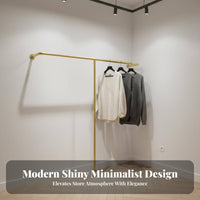 Wall Mounted Garment Rack Space-Saving Retail Clothing Display Rack Modern Arrangement Wall Mounted Clothes Bar for Homeowners, Renters, Entryway