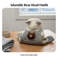 Full Body Coverage Four-Legged Pet Overalls Easy On Remove 4-Legged Fleece Dog Onesie Adjustable Fit for Cats, Daily Wear, Indoor Use