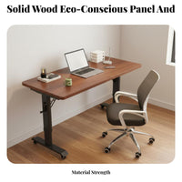 Height Adjustable Desk Energy Manual Sit-Stand Desk Ergonomic Design Rolling Computer Table for Students, Remote Workers, Study Room, Bedroom