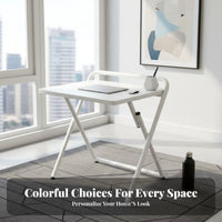 Foldable Design Folding Computer Desk Installation-No-Assembly Collapsible Computer Table Space-Saving No-Assembly Study Table Compact Dimensions for Students, Apartment Dwellers, Telecommuting Workers, Dorm Room, Small Areas, Bedroom