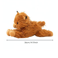 Cute Design Fuzzy Cow Stuffed Creature Soothing Highland Cow Stuffed Toy Birthday Gift for Children